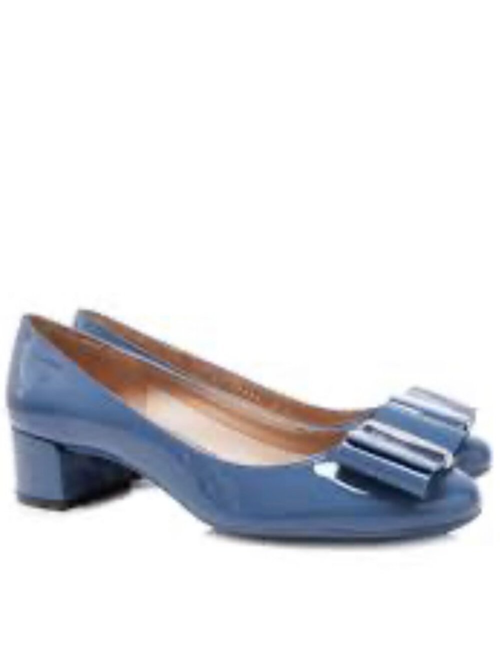 Salvatore Ferragamo Elinda 40 Blue Stone Bow Pump (Size 6)